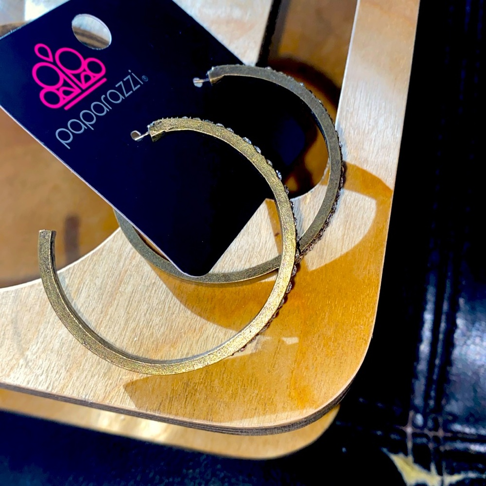 Brass hoop earrings. Lightweight. Post backing